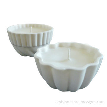 Christmas ceramic candle holders, white candle stands for home decor, bowl shaped